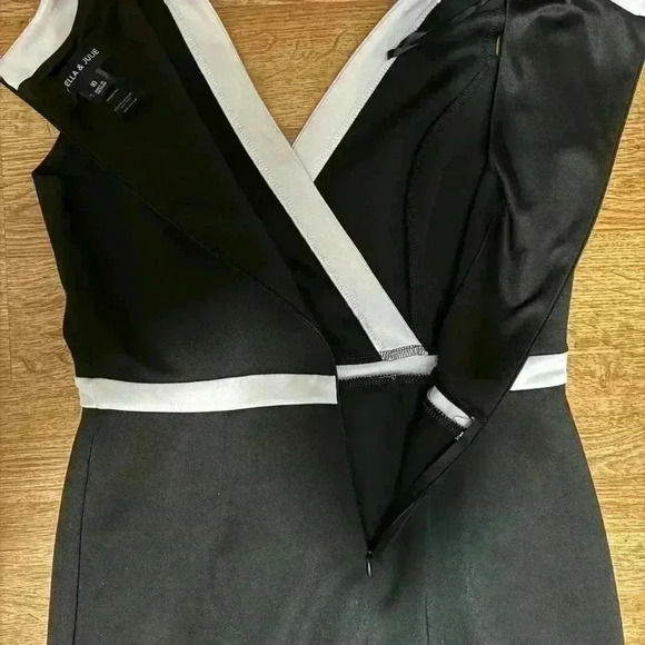 Stella & Julie Black-and-White Sleeveless Dress, Size 10 - Picture 5 of 5